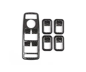 intérieure de voiture Pour Benz A B C E G Pour GLE Pour GLA Pour CLA Pour GLK Classe W176 ABS Voiture Lève-vitre Bouton Cadre Garniture Autocollant Accessoires d'intérieur(Carbon fiber Black)