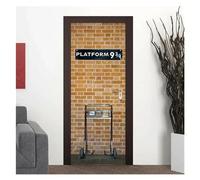 Intérieure Muraux Sticker Autocollants 3D Pour Porte De Station De Métro Londres 9 3/4, Papier Peint Vinyle, Décoration Pour La Maison, DIY Bricolage(B,85x215cm)