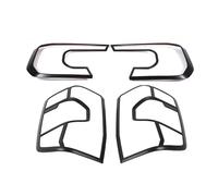 Intérieure Pour Ford Pour Ranger 2023 2024 Couvercle De Phare Garniture Avant Lampe Frontale Bande Phares Arrière Cadre En Fiber Carbone Voiture Décoratifs(Matte Black Full kit)