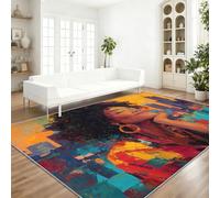 Intérieure Tapis 80 x 150 cm - Style Peinture À l'huile Pont Gratte Ciel Imprimé Lavable Antidérapant Tapis Poil Ras pour Chambre Coucher Salon, Coloré Lavable en Machine Moquette Decoration