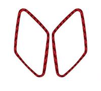 Intérieure Voiture Autocollants D'anneau Audio De Haut-parleur Porte Voiture En Fiber Carbone Véritable 2 Pièces D'intérieur Pour Golf 7 2014 - 2019(Carbon red)