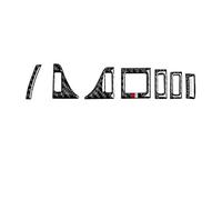 Intérieure Voiture Pour A4 B9 Pour A5 2017 Fibre Carbone 7 Pièces Sortie D'aération Interrupteur Clignotant D'urgence Garniture Cadre Autocollants Intérieurs Voiture(Sport Racing)