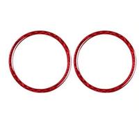 Intérieure Voiture Pour BMW Série 3 E90 E92 E93 2005-2012 Klaxon Porte Voiture Décoration Anneau Haut-parleur Cadre Revêtement D'habillage Autocollants Intérieur(Carbon red)