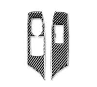 Intérieurs Voiture Pour Chevrolet Pour Camaro 2016-2019 : Cache-bouton De Lève-vitre Autocollant En Véritable Fibre De Carbone Intérieur Accessoires Auto(Black For LHD)