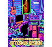 Interior Design Black Paper Coloring Book: Elegant Living Spaces, Cozy Home, and Modern Room Designs
