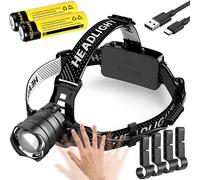 Interior Front With Movimiento Sensor, Front Linter Led Recargable, 15000 Lumenes, 3 Modes, 90° Adjustable, Resistant To Agua Para Senderismo Footing Fishing Camping