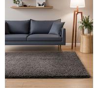 Interiyou Tapis Poils Longs Sofia - 200x250 Gris - Moelleux et uni - Lavable et antidérapant - Fibres Douces pour Salon, Salle à Manger, Cuisine, Couloir