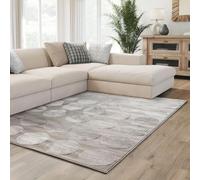 Interiyou Tapis Salon à Poils Courts Cannes - 240x340 Gris - Motif bohème scandinave avec Effet 3D - Plat et géométrique - Poil Ras pour Chambre, Couloir, Bureau