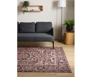 Interiyou Tapis Vintage Salon Gent - 140x200 Multicolore - Design à Poils Courts pour Chambre, Bureau, Couloir - Lavable et Antidérapant - Motif Imprimé