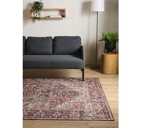 Interiyou Tapis Vintage Salon Gent - 200x300 Multicolore/Beige - Design à Poils Courts pour Chambre, Bureau, Couloir - Lavable et Antidérapant - Motif Imprimé