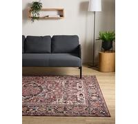 Interiyou Tapis Vintage Salon Gent - 240x340 Multicolore - Design à Poils Courts pour Chambre, Bureau, Couloir - Lavable et Antidérapant - Motif Imprimé