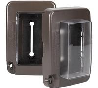 Intermatic WP7000BR Lot de 2 couvercles 1 gang à profil bas extra résistant aux intempéries - Fenêtre avant extensible, montage polyvalent, kit d'installation complet - Protection des prises