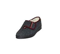 Intermax Chaussons/Basquettes pour femme avec fermeture velcro et doublure en laine vierge, anthracite, 40 EU