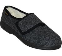 Intermax Chaussons mi-hauts en feutre pour homme avec fermeture Velcro et doublure en laine vierge, anthracite
