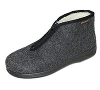 Intermax Chaussons montants en feutre avec doublure en laine vierge et attache Velcro Gris anthracite - Noir - anthracite, 44 EU
