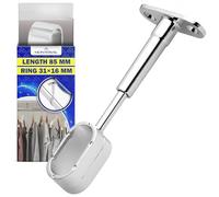 Intermédiaire Support Barre Penderie avec Ovale Central de 31x16 mm - Support Tringle Penderie Extensible de Couleur Сhrome Convient pour Armoire Pliable de Rangement - Garantie de 10 Ans - MONTERAL