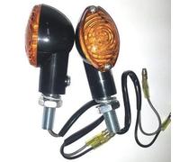 Intermitentes Moto Clignotants Homologués E8 Tige Courte Cabochons Orange noir