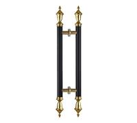Internal External Barn Door Handles and Pulls,Modern Door Pull Handle, Large Sturdy Sliding Wood Shed Door Grab Bar, Two-Side, Round Vintage Knob Hardware(Black,Length 100cm(39inch))