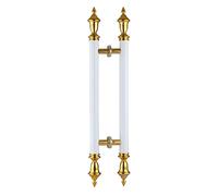 Internal External Barn Door Handles and Pulls,Modern Door Pull Handle, Large Sturdy Sliding Wood Shed Door Grab Bar, Two-Side, Round Vintage Knob Hardware(White,Length 120cm(47inch))