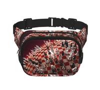 International Chess Sac banane carré double couche - Sac banane unisexe partout avec sangle réglable, course à pied, voyage, noir, taille unique