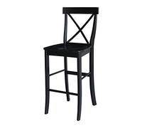 International Concepts S46-6133 X- Tabouret à hauteur de barre arrière 76,2 cm SH, noir