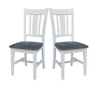 International Concepts San Remo Chaises à dossier plat, blanc/gris chiné
