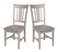 International Concepts San Remo Lot de 2 chaises Splatback Gris taupe délavé