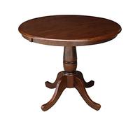 International Concepts Table d'extension ronde de 91,4 cm de hauteur standard avec feuille de 30,5 cm, expresso