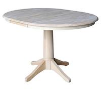 International Concepts Table guéridon ronde 91,4 cm avec feuille de 30,5 cm de hauteur 73,4 cm de hauteur, brut