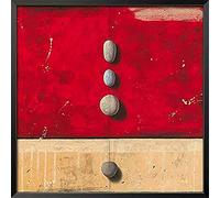 International Graphics - Affiche d’art encadrée - Marylin, Cavin - ''Paisibles dans un rouge éloquent''- 31 x 31 cm - Couleur du cadre: Noir - Serie ATHOS