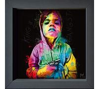 International Graphics Carte postale encadrée - Murciano Patrice - Gangsta Child, King of Street - 16 x 16 cm - Cadre anthracite