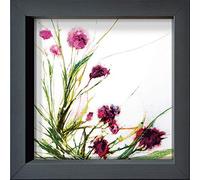 International Graphics - Carte postales encadrées - Jan, Griggs - ''Flowers in the Wind on White''- 16 x 16 cm - Cadre disponible en 4 couleurs - Couleur du cadre: Anthracite - Série LUNA