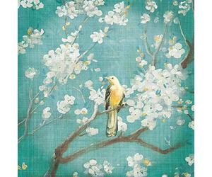 International Graphics - Image prête à l‘accroche - Danhui, Nai - ''Cherry Blossoms I on Blue''- 30 x 30 cm - Impression directe sur verre acrylique