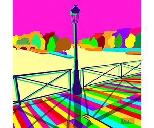 International Graphics - Image prête à l‘accroche - Dominique, Massot - ''Pont des arts Happy''- 30 x 30 cm - Impression directe sur verre acrylique