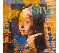 International Graphics - Image prête à l'accroche - Micha, Baker - 'Girl pearl - Vermeer' - Décoration Murale - 30 x 30 cm - Impression directe sur verre acrylique