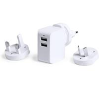 International Travel Adapter-2 USB Ports 2100mA-USA Europe Asia Australia