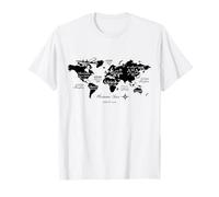 International World Flags T-Shirt Motif Carte du Monde T-Shirt