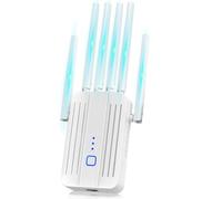 Internet Extender Amplificateur WiFi avec 6 antennes, extension WiFi avec port Ethernet, amplificateur WiFi jusqu'à 10 000 m², répéteur WiFi, plus d'appareils, amplificateur de signal WiFi pour la