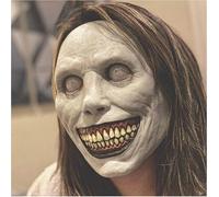 interoknack Masque d'horreur blanc Exorciste - Visage effrayant en latex non lumineux pour Halloween, Jack Possessed Cosplay Prop