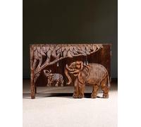 interoknack Meuble de décoration d'intérieur en forme d'éléphant - Meuble TV - Buffet multifonction en bois massif sculpté à la main - Décoration d'intérieur