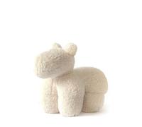 interoknack Rona Pouf vintage en fausse laine d'agneau Blanc crème