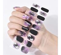 INTEROOKIE Accessoires d'ongles Halloween vernis à ongles autocollants d'ongles UV Gel semi - grillé autocollants d'ongles autocollants complets (JK279)
