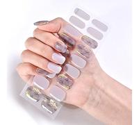 INTEROOKIE Autocollants à ongles en gel semi - cuit autocollants à ongles en 3D résistants à l'eau pour les autocollants à ongles amovibles et portables pour femmes (JK210)