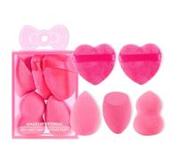 INTEROOKIE Fond de teint spécial pour la beauté du visage Coupe oblique Love Beauty Blender Puff Dry and Wet Do Not Mangez Poudre Outil de maquillage (Rose Rouge)