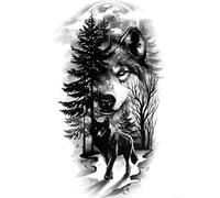 INTEROOKIE Tiger autocollant de tatouage demi-bras lion grand design transfert d'eau (TH-138X)
