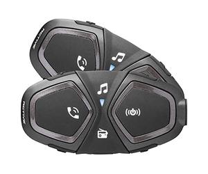 Interphone Active - Dual Paquet - Système de Communication Moto Bluetooth, Jusqu'à 4 Riders, Portée 1.2 Km, Contrôle du Bruit, Jusqu'à 20 Heures, Radio FM, MP3, GPS, Étanche - Universal