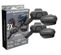 Interphone Aerial Double vélo pour la Communication Entre 2 Cyclistes jusqu'à 300 m, Casque de vélo avec Bluetooth pour GPS, Musique et appels, étanche et avec Filtre Anti-Vent