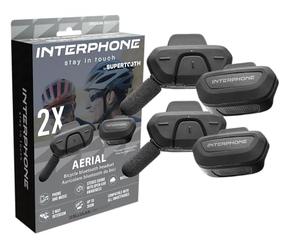 Interphone Aerial Double vélo pour la Communication Entre 2 Cyclistes jusqu'à 300 m, Casque de vélo avec Bluetooth pour GPS, Musique et appels, étanche et avec Filtre Anti-Vent