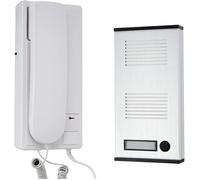 Interphone audio 2 fils avec combiné et platine aluminium, kit filaire pour immeuble