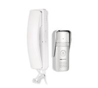 Interphone Audio Filaire 2 Fils - Combiné Intérieur Ouverture Gâche Portail | Portier audio maison, appartement, platine de rue aluminium avec porte-nom, bouton rétroéclairé, portée 100m, PAF0009